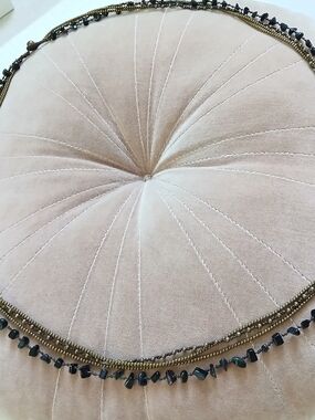 Long brass beads/ natural stones long necklace, 3 tiers, 19", mint